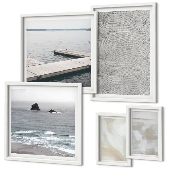 Set van moderne schilderijen met abstract design en moderne texturen