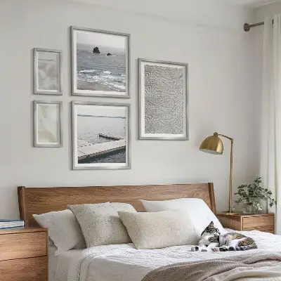 Set van moderne schilderijen met abstract design en moderne texturen