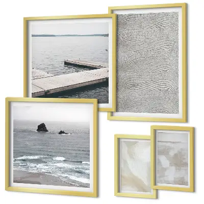 Set van moderne schilderijen met abstract design en moderne texturen