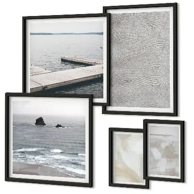Set van moderne schilderijen met abstract design en moderne texturen