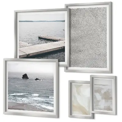 Set van moderne schilderijen met abstract design en moderne texturen