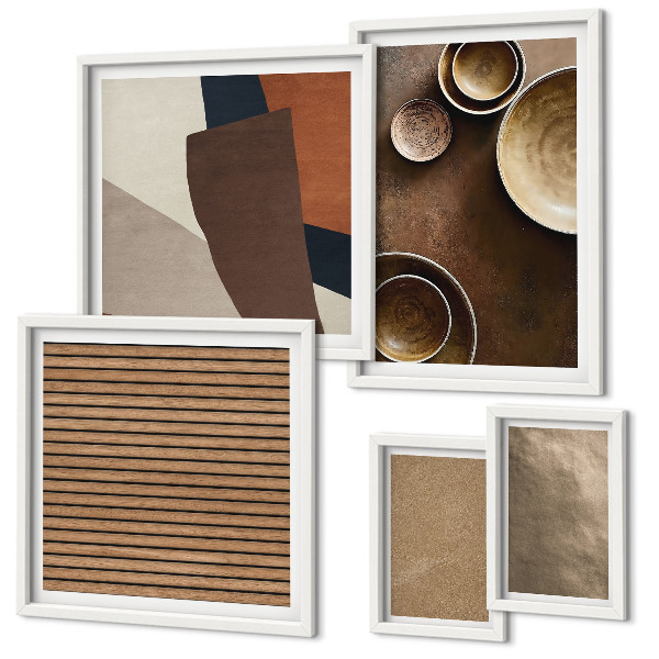 Wanddecoratie compositie Minimalistische stenen constructies