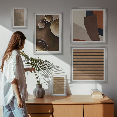 Wanddecoratie compositie Minimalistische stenen constructies