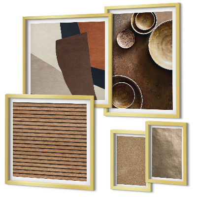 Wanddecoratie compositie Minimalistische stenen constructies