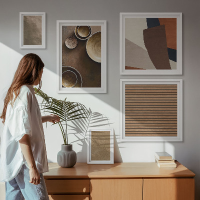 Wanddecoratie compositie Minimalistische stenen constructies