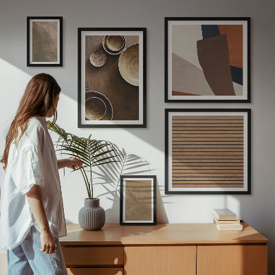 Wanddecoratie compositie Minimalistische stenen constructies