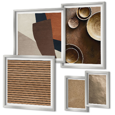 Wanddecoratie compositie Minimalistische stenen constructies