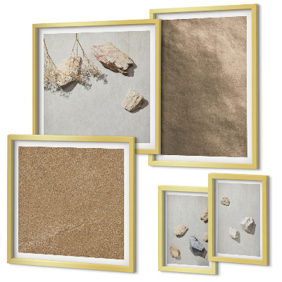 Wanddecoratie compositie stenen strand natuurlijke structuren