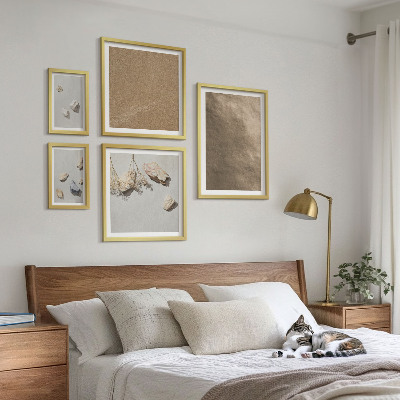 Wanddecoratie compositie stenen strand natuurlijke structuren