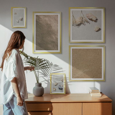 Wanddecoratie compositie stenen strand natuurlijke structuren