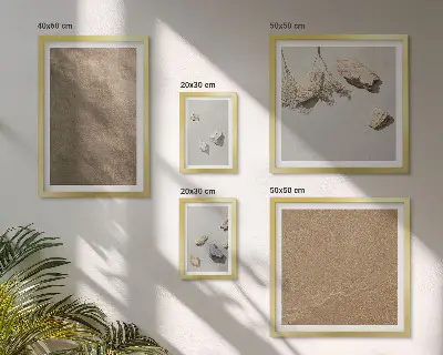 Wanddecoratie compositie stenen strand met natuurlijke structuren