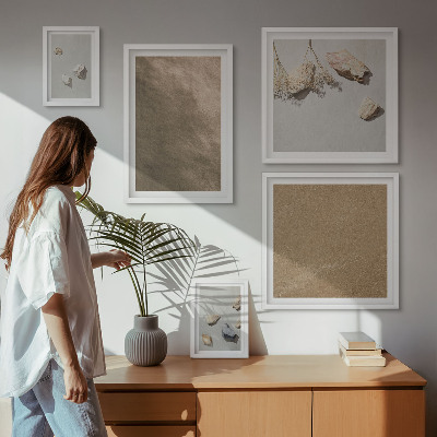 Wanddecoratie compositie stenen strand natuurlijke structuren