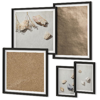 Wanddecoratie compositie stenen strand natuurlijke structuren