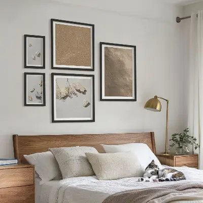 Wanddecoratie compositie stenen strand met natuurlijke structuren