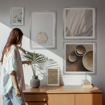 Moderne schilderijen set Minimalistische texturen warm