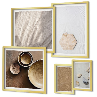 Moderne schilderijen set Minimalistische texturen warm