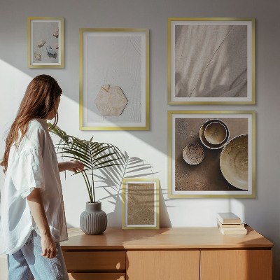 Moderne schilderijen set Minimalistische texturen warm