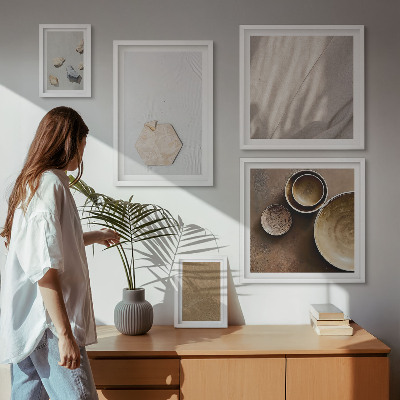 Moderne schilderijen set Minimalistische texturen warm