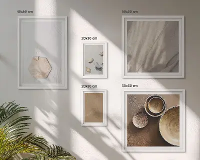 Set van moderne schilderijen met minimalistische warme texturen