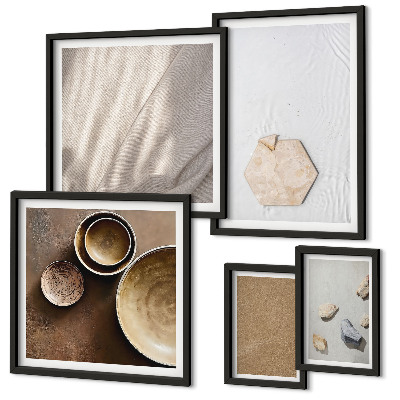 Moderne schilderijen set Minimalistische texturen warm