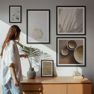 Moderne schilderijen set Minimalistische texturen warm