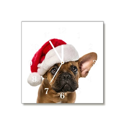 Wandklok Vierkant Kerstmis van Bulldog