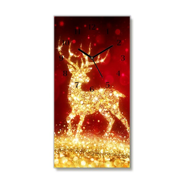 Wandklok Verticaal Gouden Rendier Kerstdecoratie