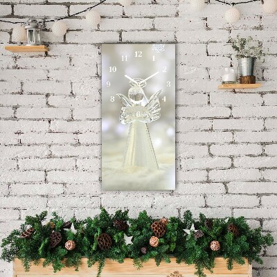 Wandklok Verticaal Welkom Glas Angel Ornament