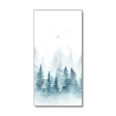 Wandklok Verticaal Bos kerstboom sneeuw