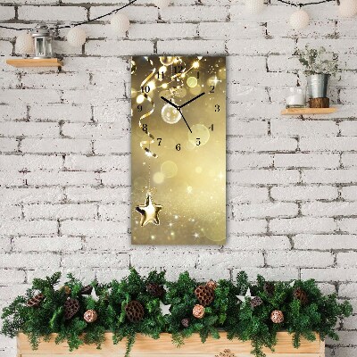 Wandklok Verticaal Gouden kerstballen decoraties