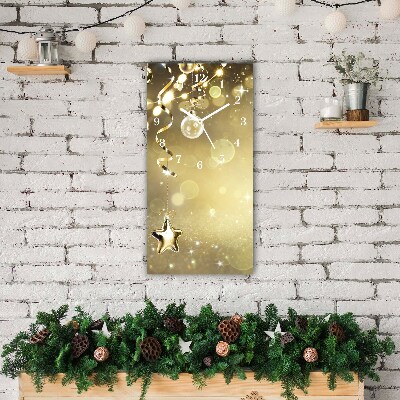 Wandklok Verticaal Gouden kerstballen decoraties