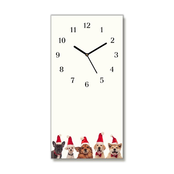 Wandklok Verticaal Santa claus honden