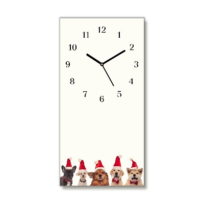 Wandklok Verticaal Santa claus honden