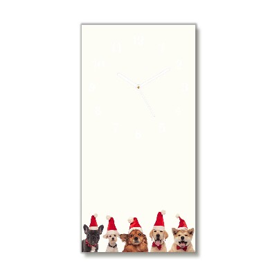 Wandklok Verticaal Santa claus honden