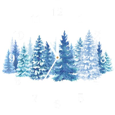 Wandklok Ronde Kerstboom sneeuw winter