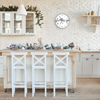 Wandklok Ronde Kerstversiering. Winterdecoraties