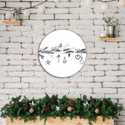 Wandklok Ronde Kerstversiering. Winterdecoraties