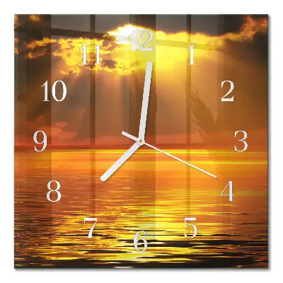 Decoratieve glazen klok vierkant Zonsondergang