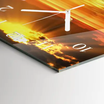 Decoratieve glazen klok vierkant Zonsondergang