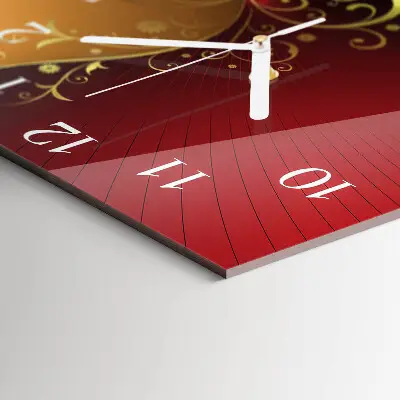 Vierkante glazen wandklok Abstractie