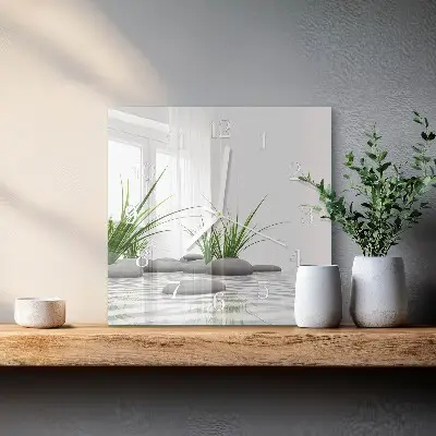 Vierkante glas klok Stenen
