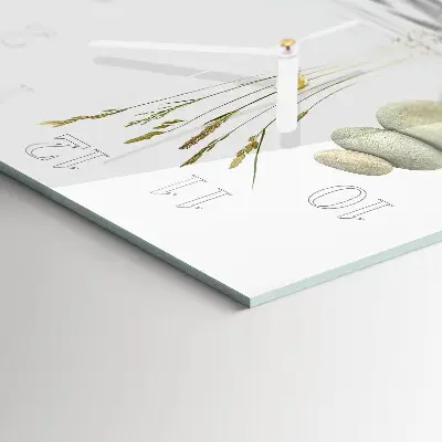 Vierkante glazen wandklok Stenen