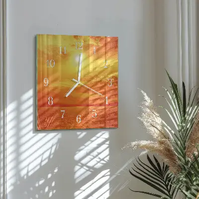 Vierkante glas klok Zonnig