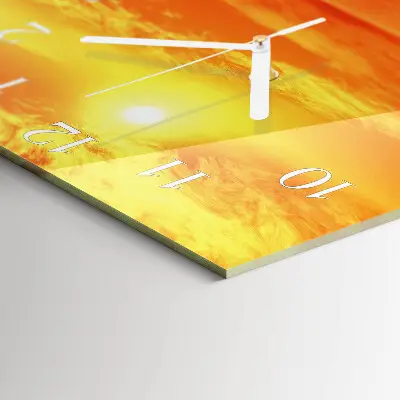 Vierkante glas klok Zonnig