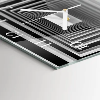 Vierkante glas klok 3d-tunnel