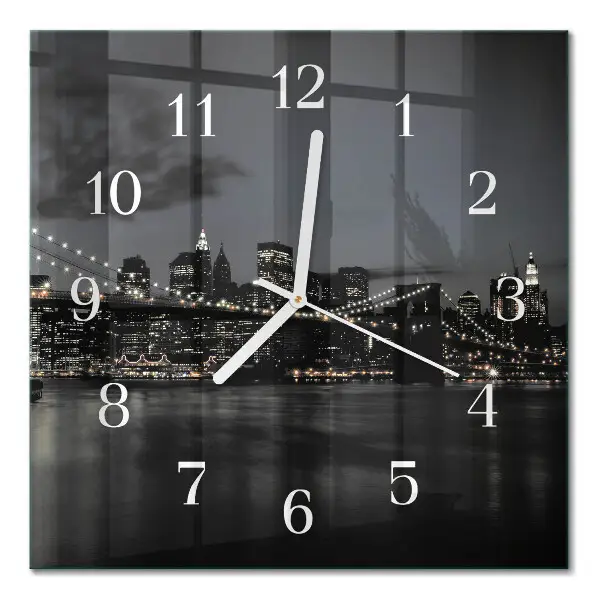Moderne wandklok glas vierkant Horizontale brug