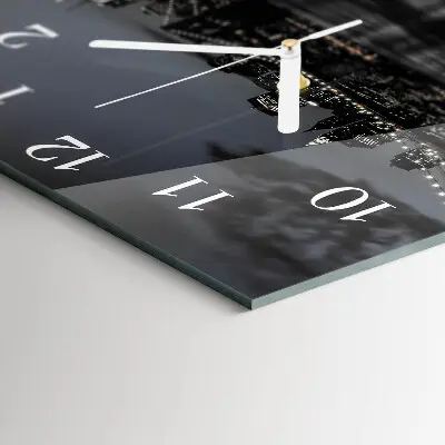 Moderne wandklok glas vierkant Horizontale brug
