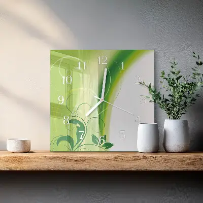 Decoratieve glazen klok vierkant Bloemenpatroon