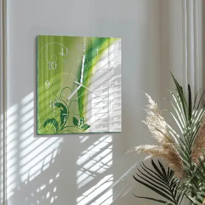 Decoratieve glazen klok vierkant Bloemenpatroon