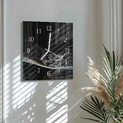 Vierkante glas klok Water